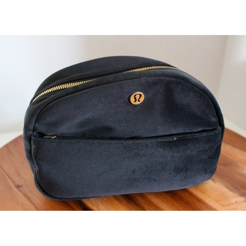Lululemon Black Velvet Go Getter Pouch Zipper Top Travel Organizer
